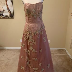 Elegant Beaded Montage by Mon Cheri Appliqué Gown